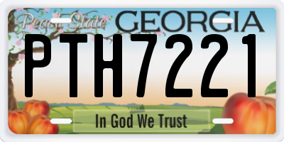 GA license plate PTH7221
