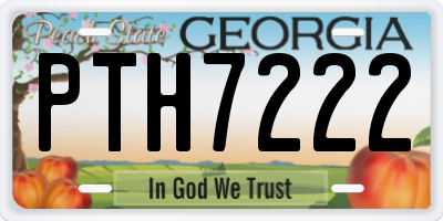 GA license plate PTH7222