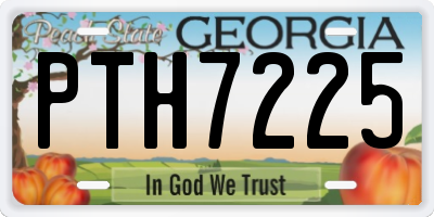 GA license plate PTH7225