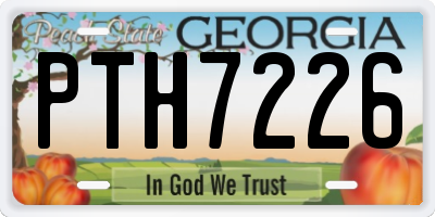 GA license plate PTH7226
