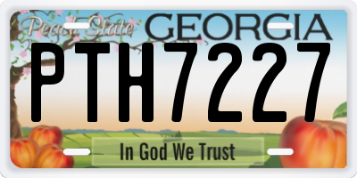 GA license plate PTH7227