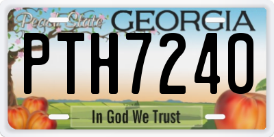 GA license plate PTH7240