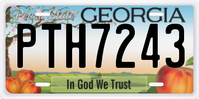 GA license plate PTH7243