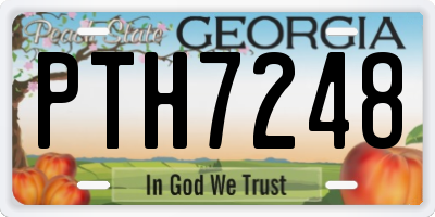 GA license plate PTH7248