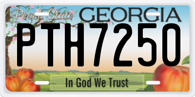 GA license plate PTH7250