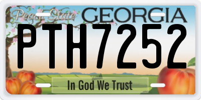 GA license plate PTH7252