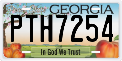 GA license plate PTH7254