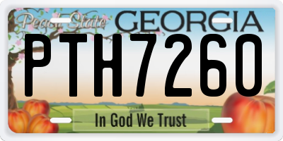 GA license plate PTH7260