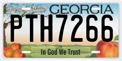 GA license plate PTH7266