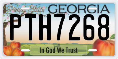 GA license plate PTH7268