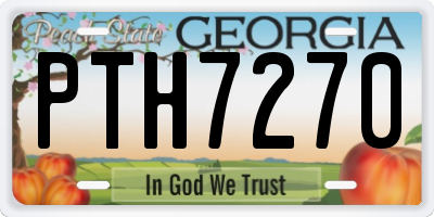 GA license plate PTH7270