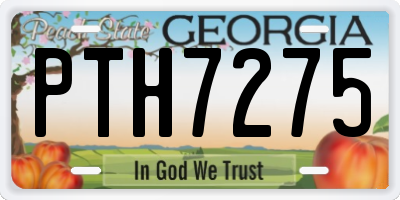 GA license plate PTH7275