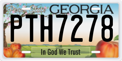 GA license plate PTH7278