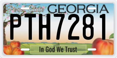 GA license plate PTH7281