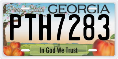 GA license plate PTH7283