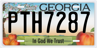 GA license plate PTH7287