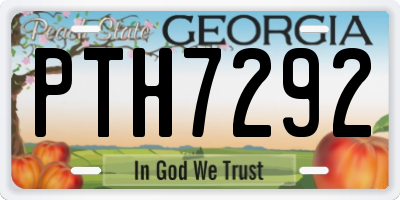 GA license plate PTH7292