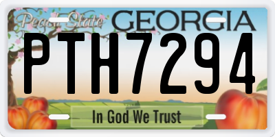 GA license plate PTH7294