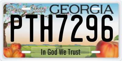 GA license plate PTH7296