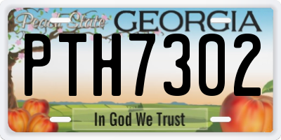 GA license plate PTH7302