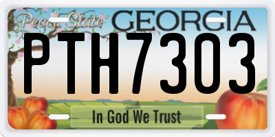 GA license plate PTH7303