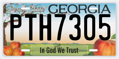 GA license plate PTH7305