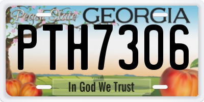 GA license plate PTH7306