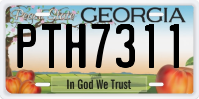 GA license plate PTH7311