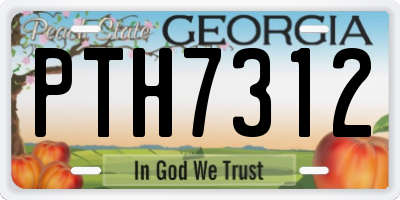 GA license plate PTH7312