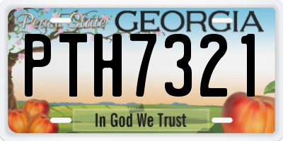 GA license plate PTH7321