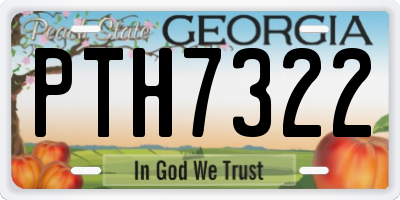 GA license plate PTH7322