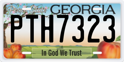 GA license plate PTH7323