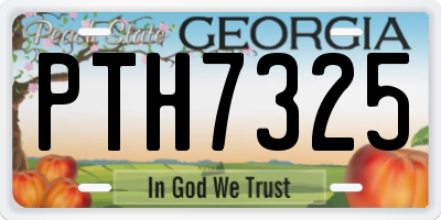GA license plate PTH7325