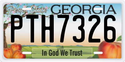 GA license plate PTH7326