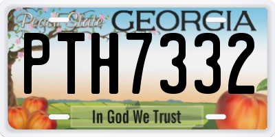 GA license plate PTH7332