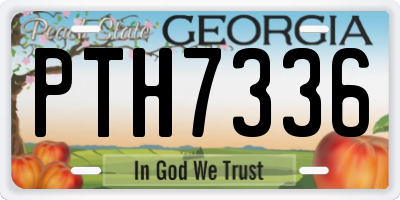 GA license plate PTH7336