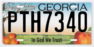 GA license plate PTH7340