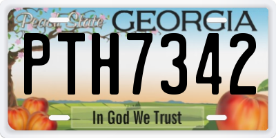 GA license plate PTH7342