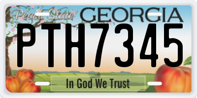 GA license plate PTH7345