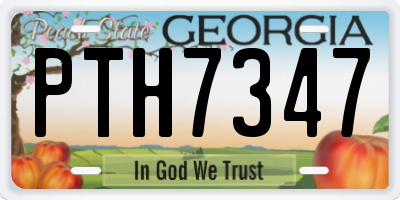 GA license plate PTH7347