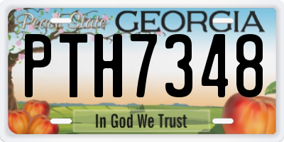 GA license plate PTH7348
