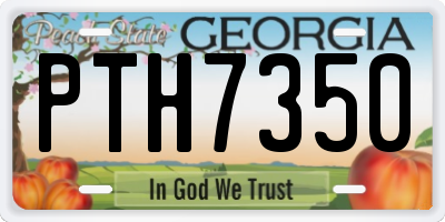 GA license plate PTH7350