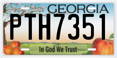 GA license plate PTH7351