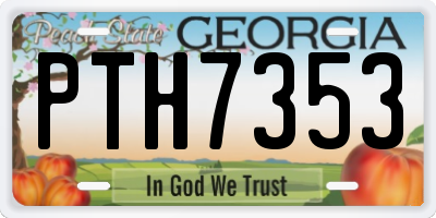 GA license plate PTH7353