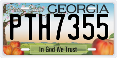 GA license plate PTH7355