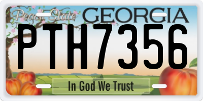 GA license plate PTH7356