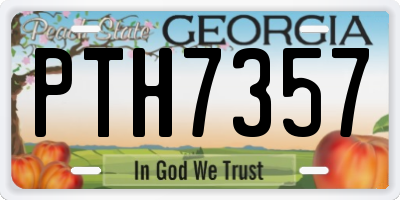 GA license plate PTH7357