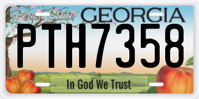 GA license plate PTH7358