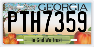 GA license plate PTH7359