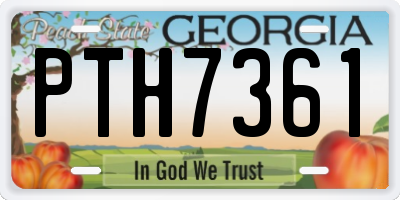 GA license plate PTH7361